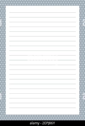 Grid paper. Abstract striped background with color horizontal lines. Printing paper note, on transparent background. Optimal A4 size. Geometric Stock Vector