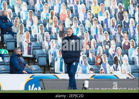 BLACKBURN, ENGLAND. FEB 27TH Tony Mowbray, Blackburn Rovers manager, during the Sky Bet Championship match between Blackburn Rovers and Coventry City at Ewood Park, Blackburn on Saturday 27th February 2021. (Credit: Pat Scaasi | MI News) Credit: MI News & Sport /Alamy Live News Stock Photo