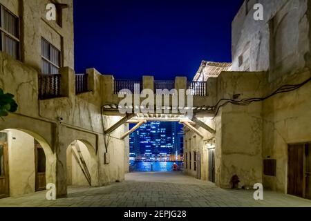 The traditional Arab style bazaar at Dubai Old Souq, DUBAI United Arab Emirates. 25-December-2020. Stock Photo