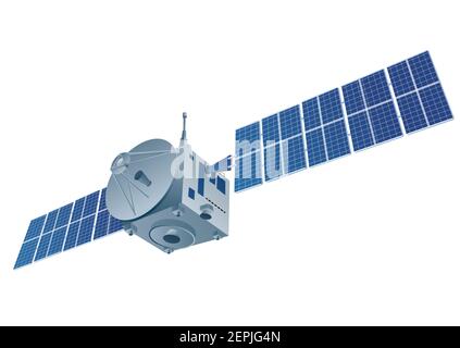 illustration of the space orbital satellite on the white background Stock Vector