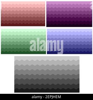 Wavy line in gradient abstract background in black, blue, purple, red green color for cards, advertisement, web, online and social media template Stock Vector