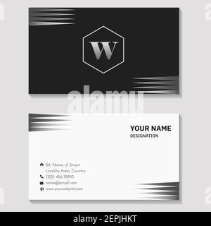 Minimal wavy gray slate color horizontal business card, name card, visiting card as office stationery Stock Vector