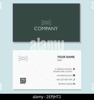 Minimalistic business card and visiting for office stationery Stock Vector