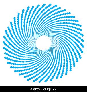 Spiral abstract design in blue color dot for multipurpose use like website, paper print, tiles texture, banner, poster, templates Stock Vector