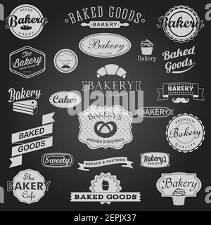 Set of vintage bakery badges and labels Stock Vector