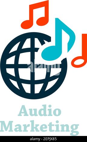 Audio Marketing Icon on white for web and mobile. Stock Vector