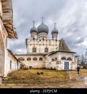 The Cathedral of the Sign is located in Veliky Novgorod near the Church of the Transfiguration of the Lord on Ilyin Street. Founded in 1682. Tradition Stock Photo