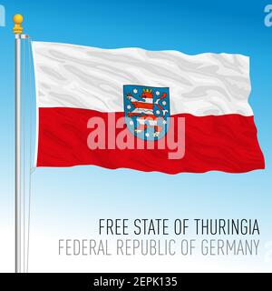 Free State of Thuringia lander flag, federal state of Germany, europe, vector illustration Stock Vector