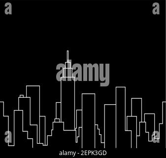 Silhouette of the cityscape vector illustration background. Stock Vector