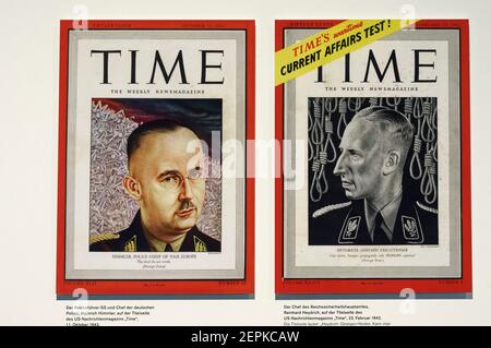 Time Magazine covers from WW2 with Heinrich Himmler and Reinhard Heydrich on the front cover Stock Photo