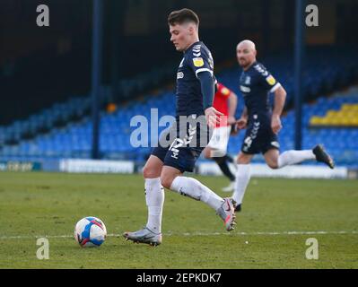 Southend, UK. 27th Feb, 2021. SOUTHEND, ENGLAND - FEBRUARY 27: Tom Clifford of Southend United during Sky Bet League Two between Southend United and Salford City at Roots Hall Stadium, Southend, UK on 27th February 2021 Credit: Action Foto Sport/Alamy Live News Stock Photo