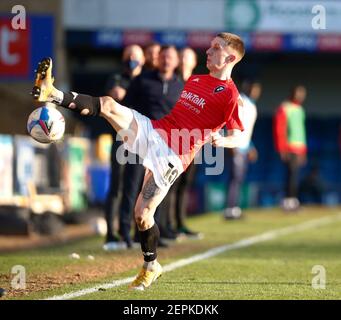 Southend, UK. 27th Feb, 2021. SOUTHEND, ENGLAND - FEBRUARY 27: Ashley Hunter of Salford City during Sky Bet League Two between Southend United and Salford City at Roots Hall Stadium, Southend, UK on 27th February 2021 Credit: Action Foto Sport/Alamy Live News Stock Photo