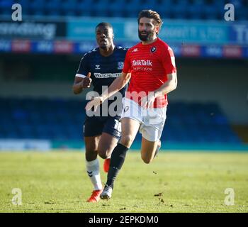 Southend, UK. 27th Feb, 2021. SOUTHEND, ENGLAND - FEBRUARY 27: Jordan Turnbull of Salford City during Sky Bet League Two between Southend United and Salford City at Roots Hall Stadium, Southend, UK on 27th February 2021 Credit: Action Foto Sport/Alamy Live News Stock Photo