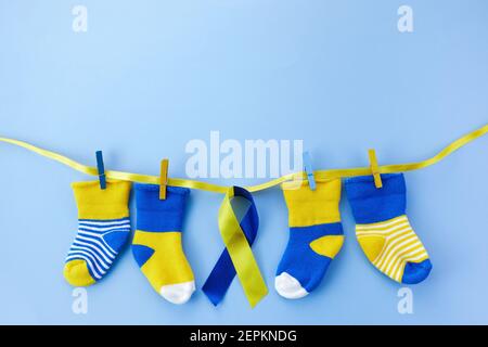 World Down syndrome day background. Down syndrome awareness concept Stock Photo