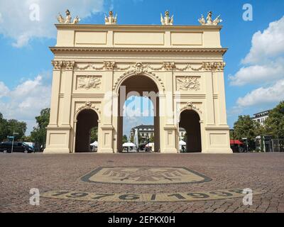 Famous Brandenburg Tor in Potsdam old city center,Germany landmarks Stock Photo