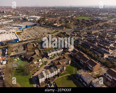 Housing estates near the North Ciruclar A406 and IKEA wembley, Tokyngton Stock Photo