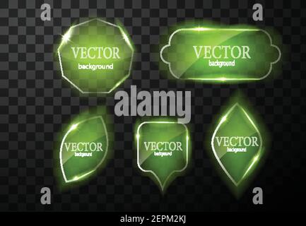 Glass vector button plane. Easy editable background Stock Vector