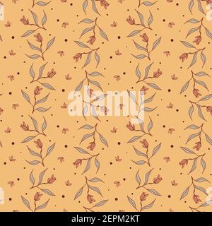 flowers and butterflies seamless vector pattern Stock Vector
