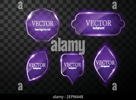 Glass vector button plane. Easy editable background Stock Vector
