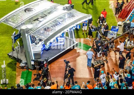 The NFL Broadcast Booth at the Miami Dolphins-Buffalo Bills game