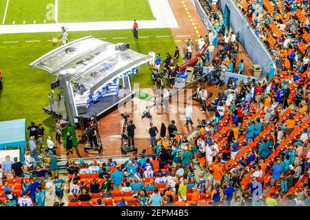 The NFL Broadcast Booth at the Miami Dolphins-Buffalo Bills game