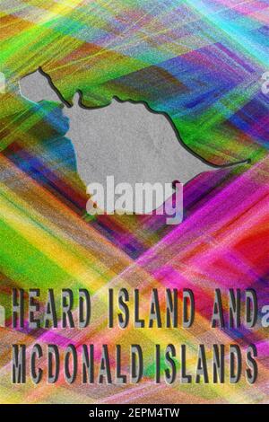 Map of Heard Island and McDonald Islands, colorful background, copy space Stock Photo