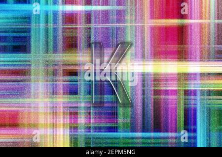 Kappa sign. Kappa letter, Greek alphabet Symbol, colorful checkered background Stock Photo