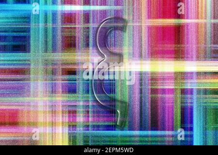 Xi sign. Xi letter, Greek alphabet Symbol, colorful checkered background Stock Photo