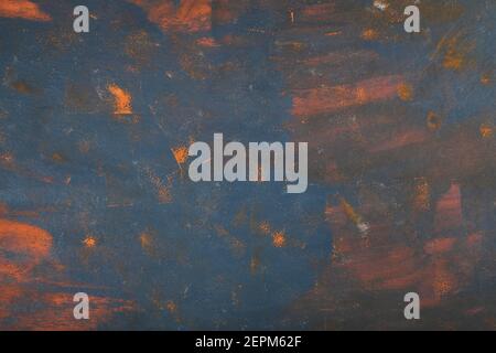 Abstract marble art with blue and orange paint Stock Photo