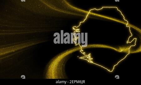 Map of Sierra Leone on dark slate Stock Photo - Alamy