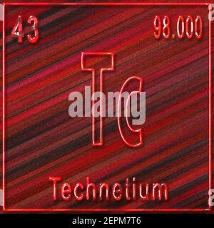 Technetium chemical element, Sign with atomic number and atomic weight ...