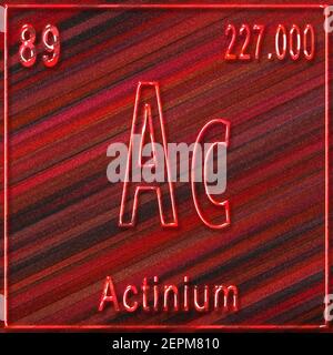 Actinium chemical element, Sign with atomic number and atomic weight, Periodic Table Element Stock Photo