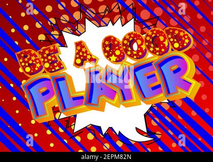 Pc or Console gaming, Gamer related words, quote on Comic book style background. Poster, banner, template. Cartoon explosion expression. Vector illust Stock Vector