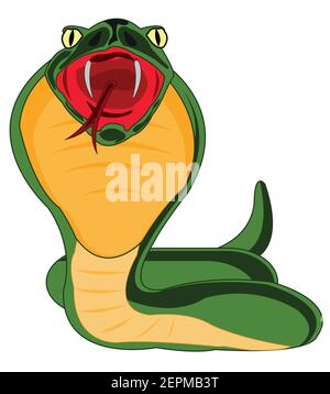 Vector illustration of the cartoon reptile animal snake cobra Stock Vector