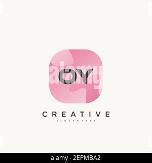 OY Initial Letter Colorful logo icon design template elements Vector Stock Vector