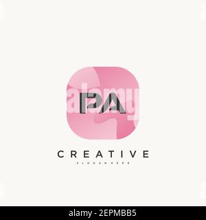 PA Initial Letter Colorful logo icon design template elements Vector Stock Vector