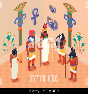 Ancient Egyptian gods and goddesses vector pack Stock Vector Image ...