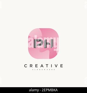 PH Initial Letter Colorful logo icon design template elements Vector Stock Vector