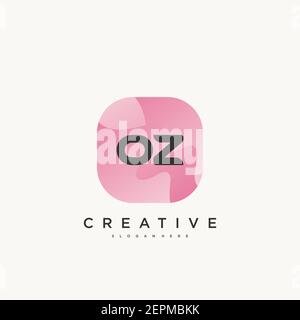 OZ Initial Letter Colorful logo icon design template elements Vector Stock Vector