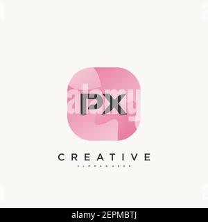 PX Initial Letter Colorful logo icon design template elements Vector Stock Vector