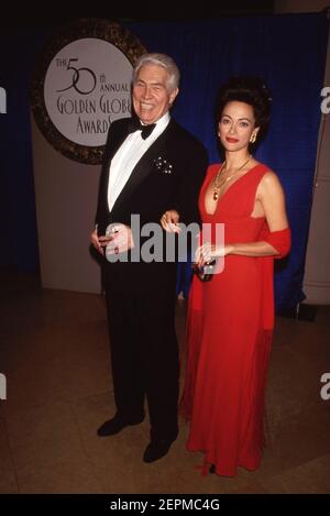 James Coburn and Paula Murad at the 50Th Annual Golden Globe Awards In Los Angeles January 23, 1993 Credit: Ralph Dominguez/MediaPunch Stock Photo