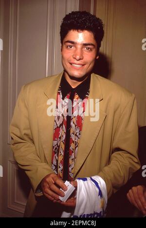BEVERLY HILLS, CA - JULY 13: Singer Chayanne at the Press Conference: Starlight Children's Foundation Announces Chayanne as Its International Youth Ambassador on July 13, 1990 at the Beverly Hills Hotel in Beverly Hills, California  Credit: Ralph Dominguez/MediaPunch Stock Photo
