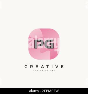 PG Initial Letter Colorful logo icon design template elements Vector Stock Vector