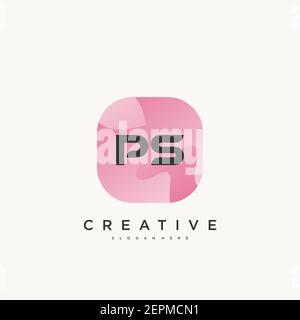 PS Initial Letter Colorful logo icon design template elements Vector Stock Vector