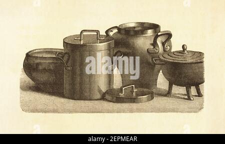 Antique illustration of charlotte mold. Published in Le livre de cuisine,  par Jules Goufe, Librarie Hachette et Cie (Paris, 1874 Stock Photo - Alamy