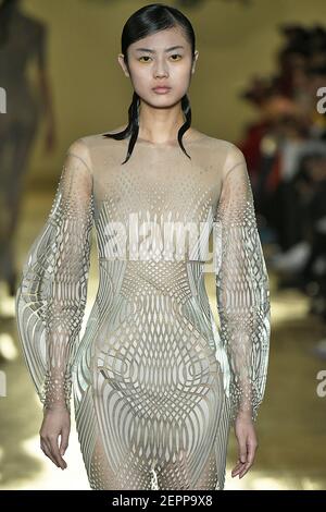 Model walks on the runway during the Ellery Haute Couture Paris