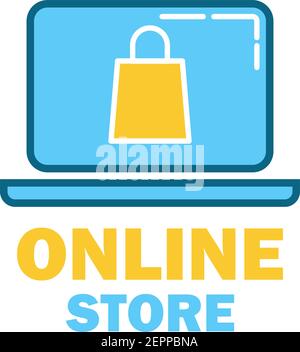 online store with online shopping logo for your business online. vector illustration Stock Vector
