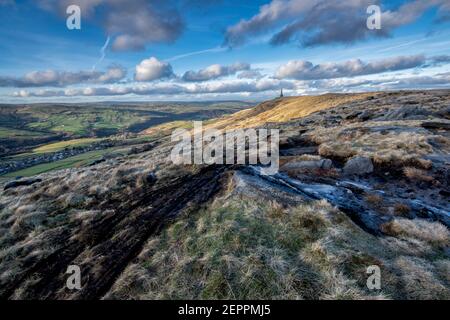 landscape scenery around halifax in calderdale, west yorkshire. part of the pennine range of hills in northern england, and part of the national trail. Stock Photo