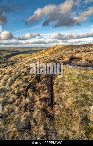 landscape scenery around halifax in calderdale, west yorkshire. part of the pennine range of hills in northern england, and part of the national trail. Stock Photo