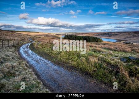 landscape scenery around halifax in calderdale, west yorkshire. part of the pennine range of hills in northern england, and part of the national trail. Stock Photo